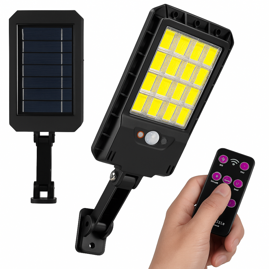 Прожектор уличный LL-612 на солнечной батарее с пультом и датчиком движения (LED)