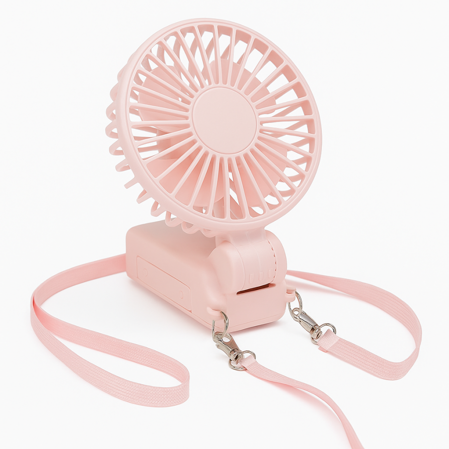 Компактный мини-вентилятор Fan 46 AND063 с ремешком (персональный, розовый)
