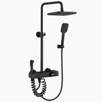 Смеситель с душевой системой AA6-6 — сенсорный, черный, с термодисплеем