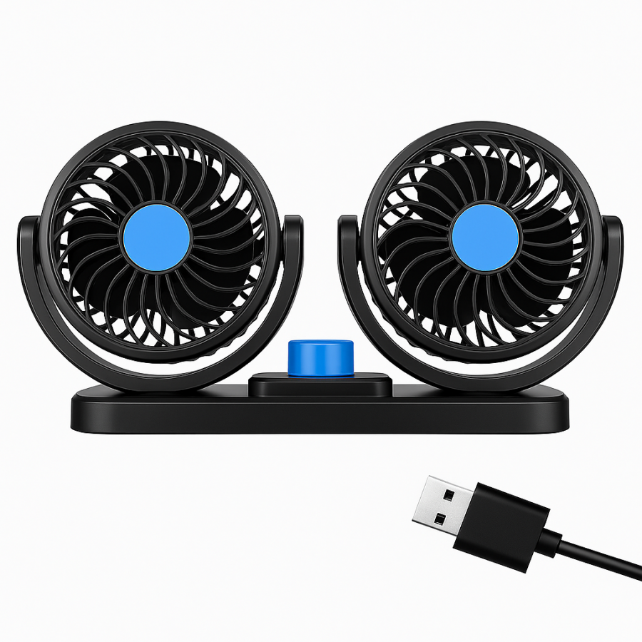 Компактний міні-вентилятор Dual Head Fan XL-1327 з двома головками та USB живленням