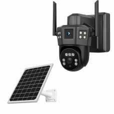 Wi-Fi поворотна 360° камера TP18 6MP із сонячною панеллю та підтримкою V380Pro, чорна