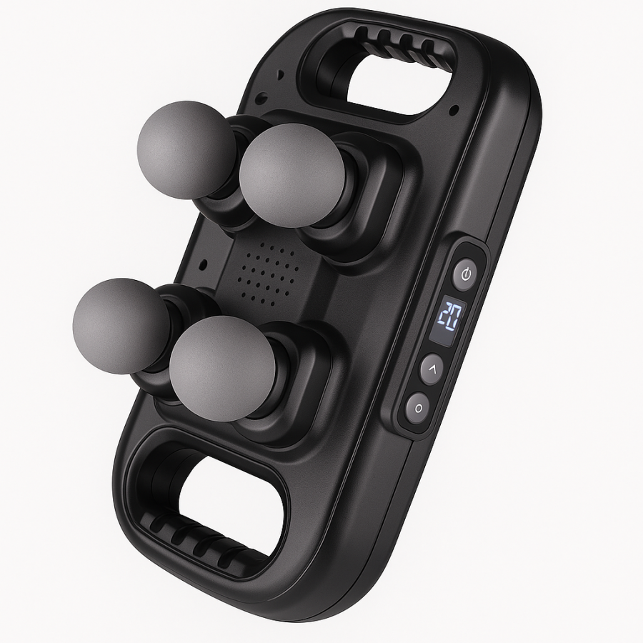 Перкусійний масажер із 4 головками LY-672 — потужний фасціальний масажер для тіла