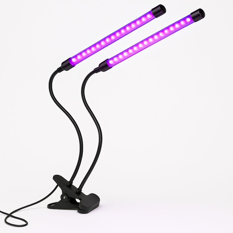 Фітолампа для рослин 2 лампи на прищіпці LED LAMP MA MARK AND 2 IN1 - повний спектр для розсади та квітів