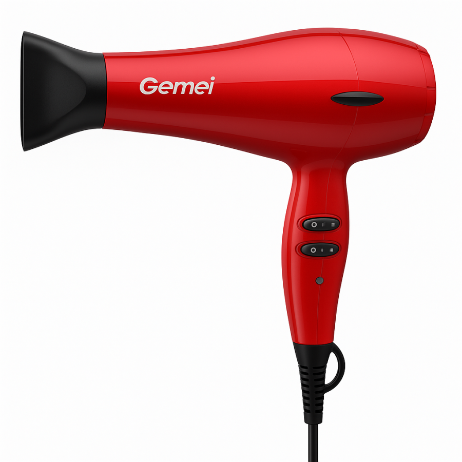 Фен для волос Gemei GM-1770 2200 Вт — мощный фен для сушки и укладки с насадкой
