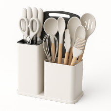Набір кухонного приладдя 19 предметів Kitchen Set - силікон, дерево, ножі та лопатки