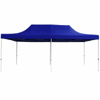 Торговая палатка 3×6 м с усиленным каркасом — складной шатёр гармошка для выставок, ярмарок и торговли синия