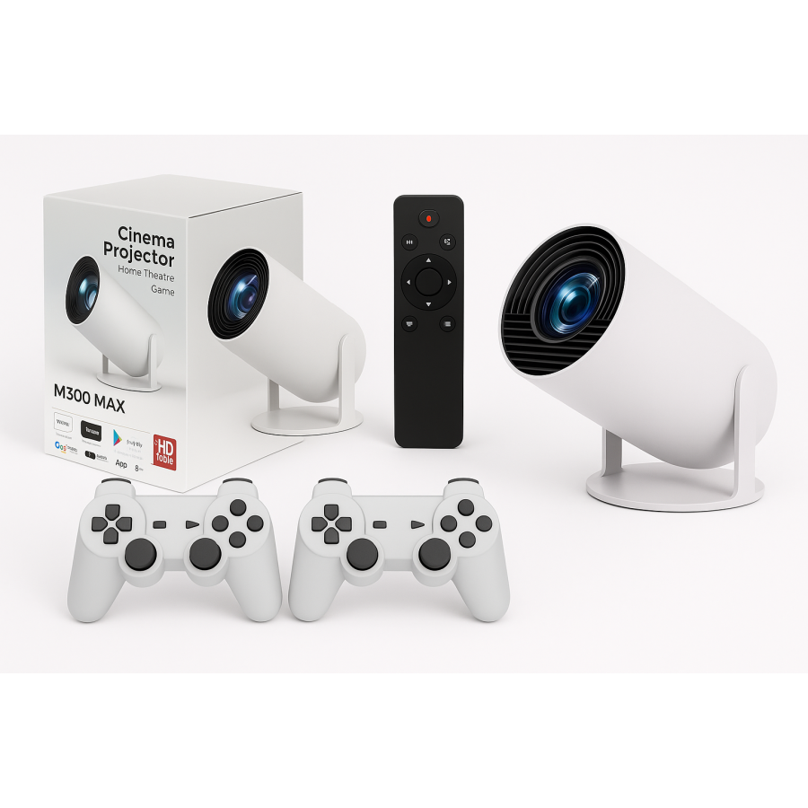 Проектор M300 MAX — домашний кинотеатр для фильмов, игр и презентаций