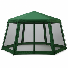 Шестигранная палатка-беседка 470×400×245 см с москитной сеткой модель 2901