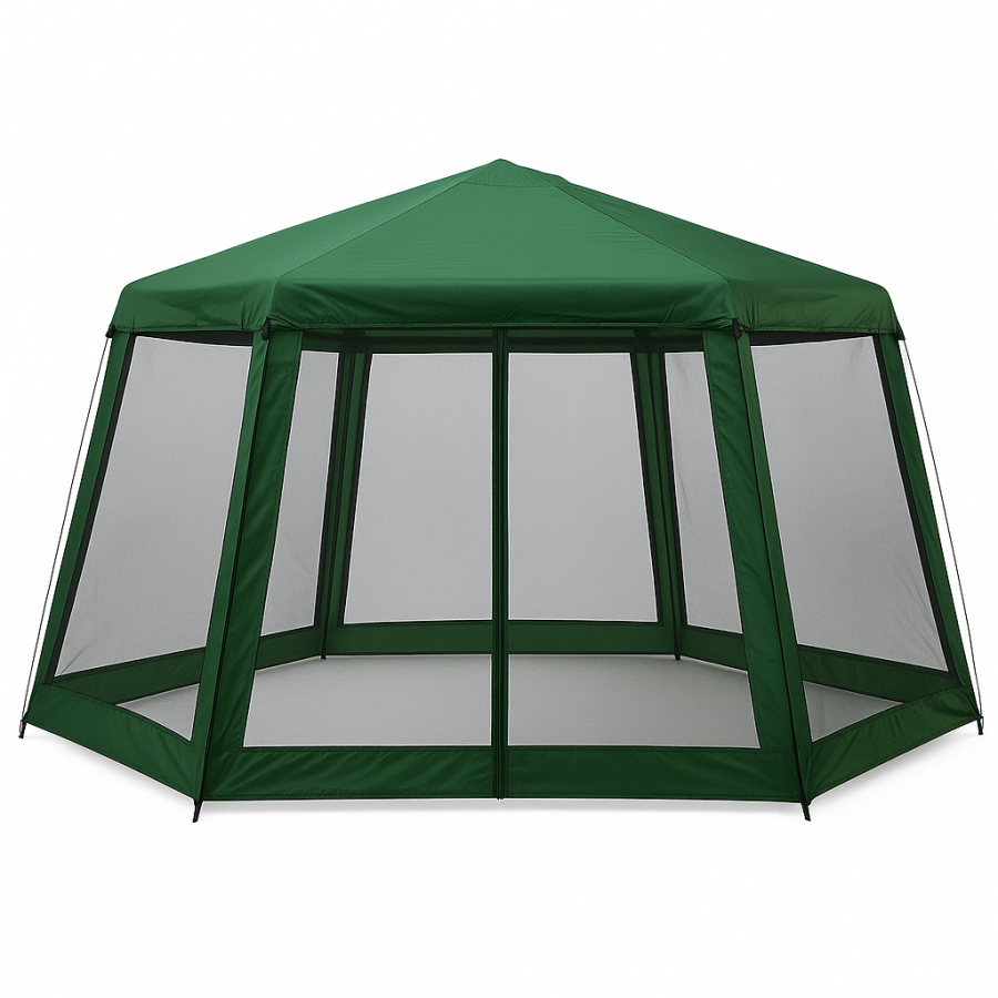 Шестигранная палатка-беседка 470×400×245 см с москитной сеткой модель 2901
