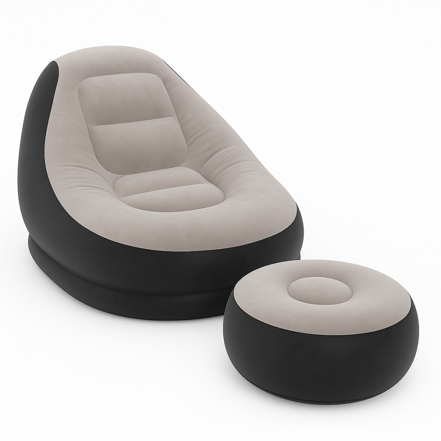 Надувное кресло-диван с пуфом для отдыха, утолщенное, мягкое сиденье