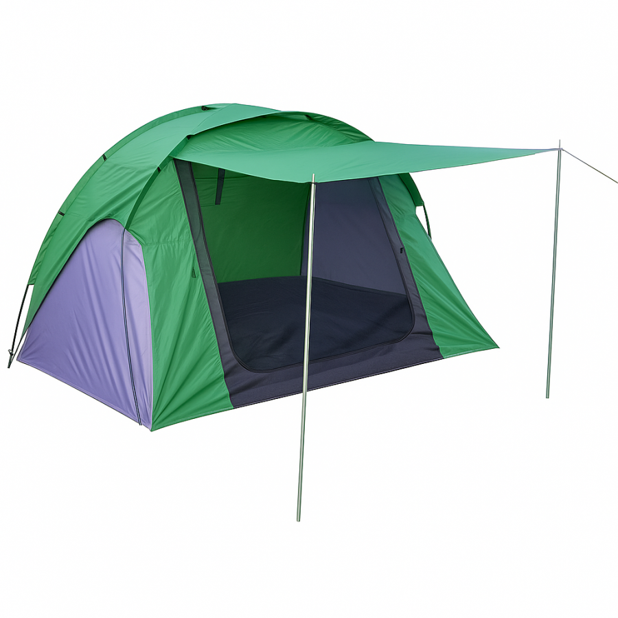 Палатка туристическая 3-местная Lanyu 1709 с навесом и москитной сеткой