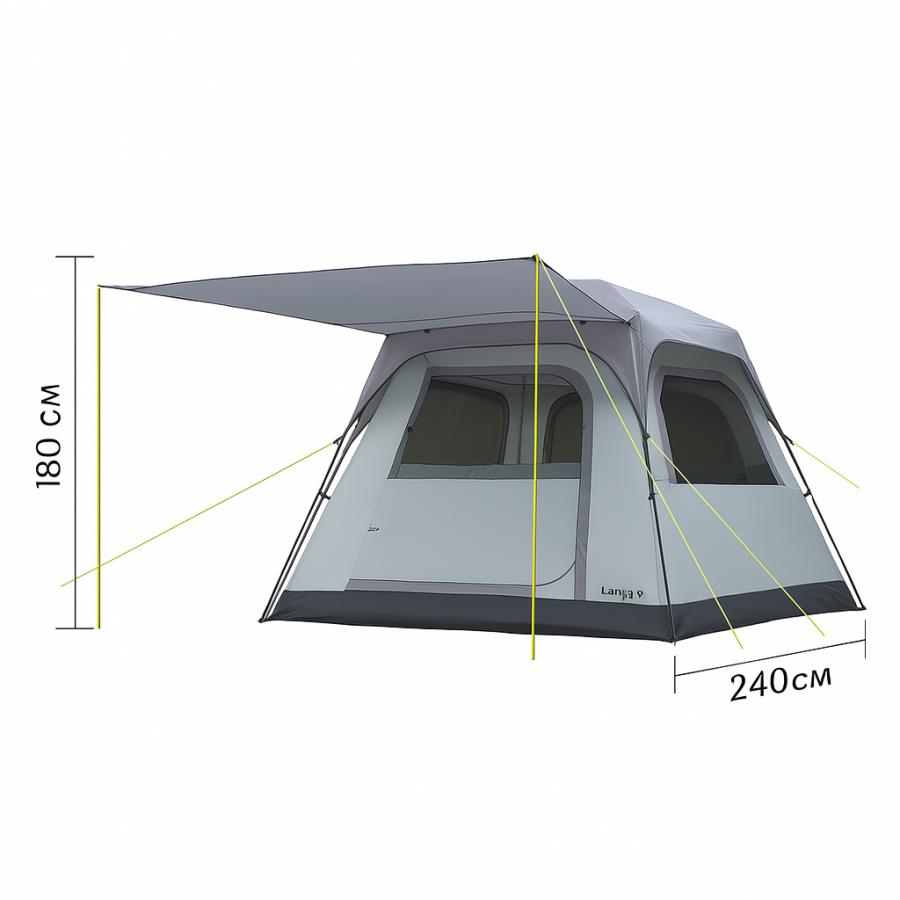 Шатер-палатка автомат Lanyu 91 240×240×180 см с большим навесом и защитой от UF