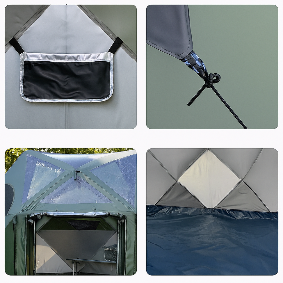 Туристический шатёр Lanyu 66 автоматический, геокупольный, 8-местный, 300×300×210 см