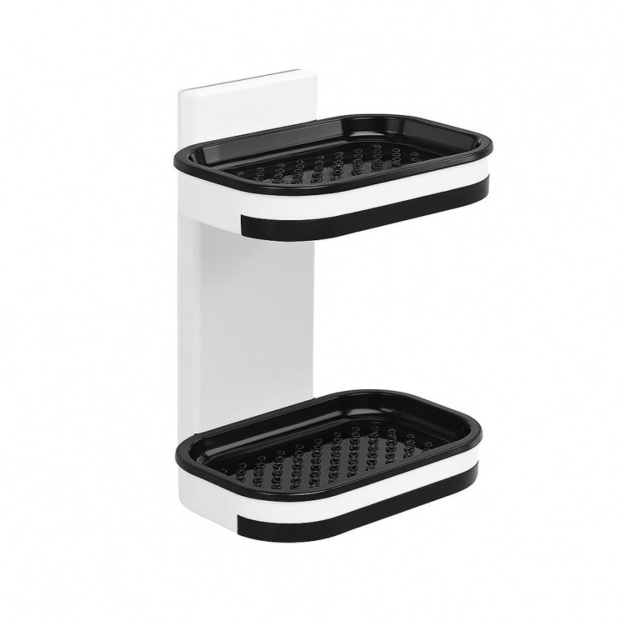 Двошарова настінна мильниця Soap Dish – тримач для губки та аксесуарів