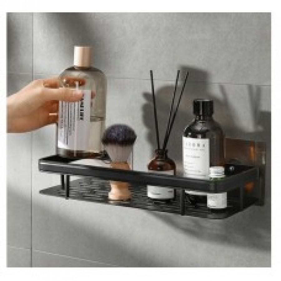 Настінна полиця-органайзер STORAGE RACK — чорна полиця у ванну без свердління