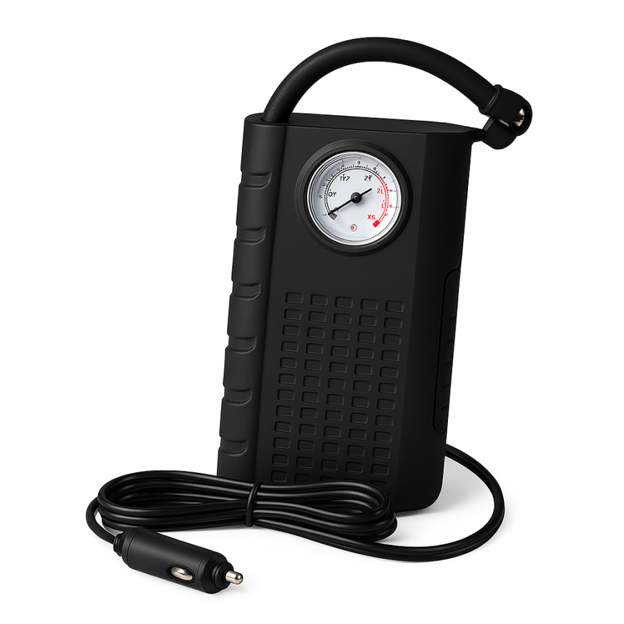 Автомобильный насос 1322 12V — портативный компрессор с манометром от прикуривателя