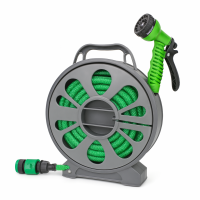 Садовый шланг ПВХ 15 м на катушке с распылителем 7 режимов (модель 079)