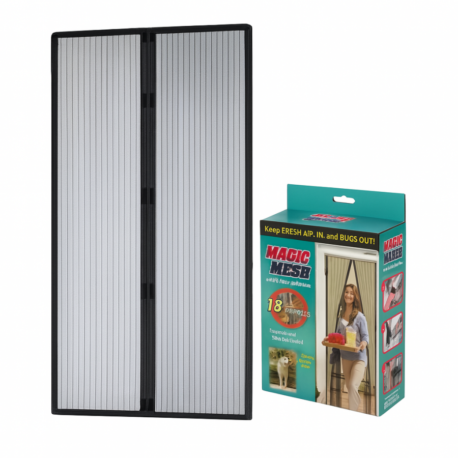 Москитная сетка MAGIC MESH на магнитах для дверей, самозакрывающаяся