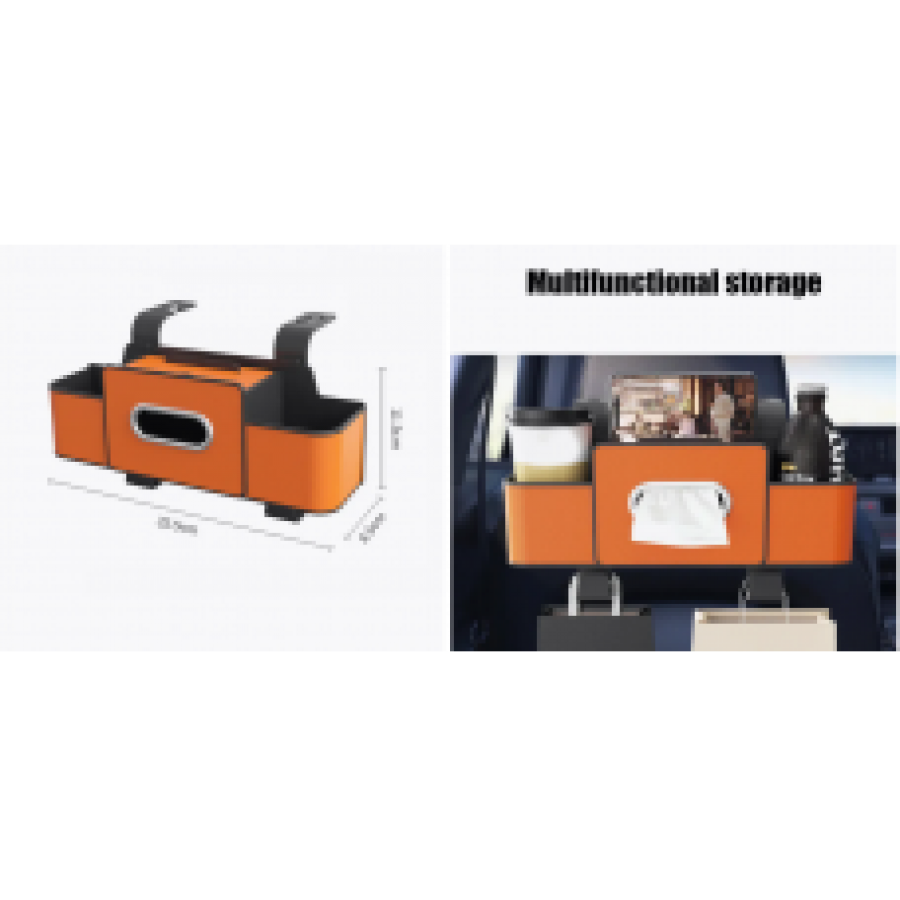 Автомобильный подвесной органайзер XL-1354 для сидений, с держателем для салфеток и карманами