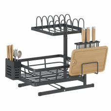Кухонний стелаж-сушарка для посуду та столових приладів 2-ярусний органайзер Kitchenware 