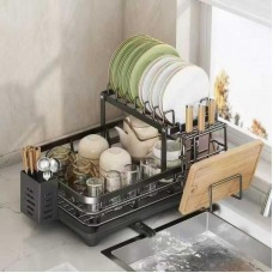 Кухонний стелаж-сушарка для посуду та столових приладів 2-ярусний органайзер Kitchenware