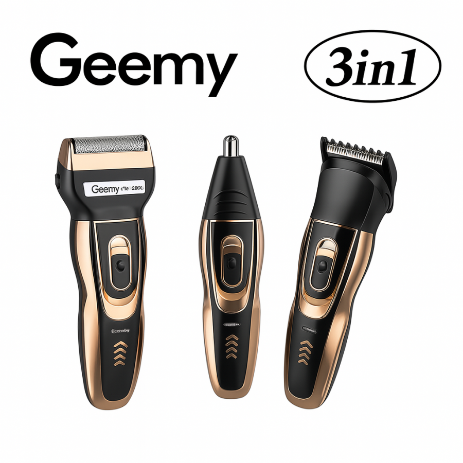 Мужской триммер Geemy GM-595 3 в 1: для бороды, усов и стрижки