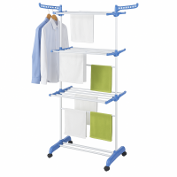 Сушилка для белья большая складная с 3 ярусами и колесиками Garment Rack