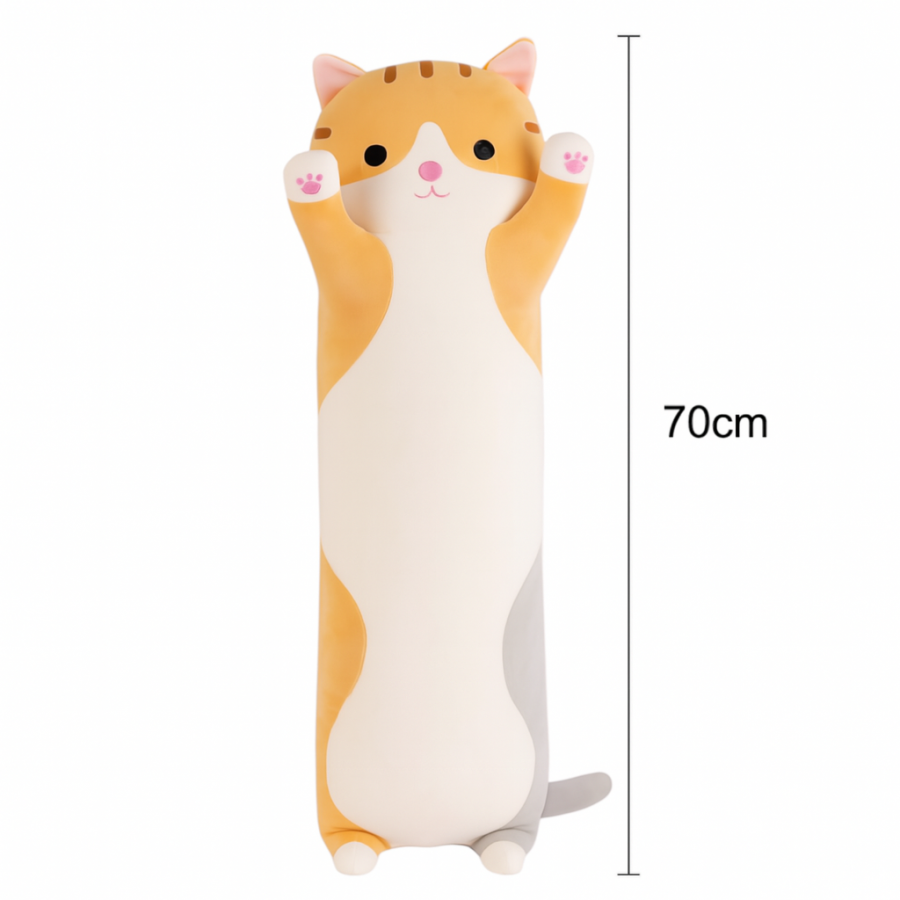 Плюшевая игрушка котик DOLL 1498-70 — мягкая подушка-обнимашка 70 см