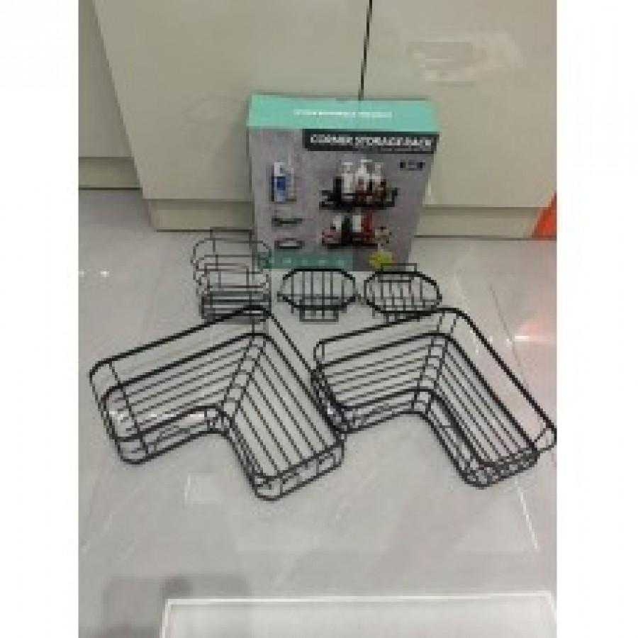 Кутова полиця для ванної LY-928 - настінні полиці без свердління, металевий набір