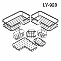 Кутова полиця для ванної LY-928 - настінні полиці без свердління, металевий набір