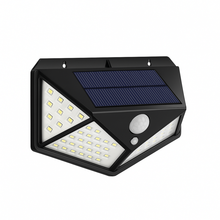 Вуличний світильник на сонячній батареї BK-100 з датчиком руху, 100 LED