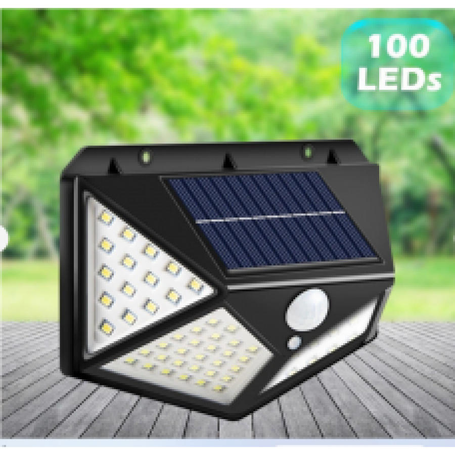 Вуличний світильник на сонячній батареї BK-100 з датчиком руху, 100 LED