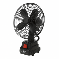 Портативный вентилятор на аккумуляторе 48В, чёрный, настольный с адаптером