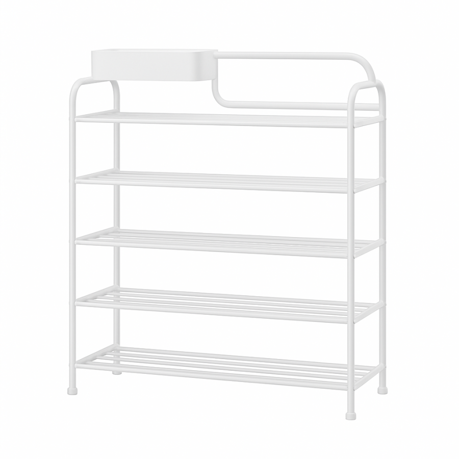 Полка для обуви CLOTHES RACK 113-5, металлическая, 5 ярусов, белая