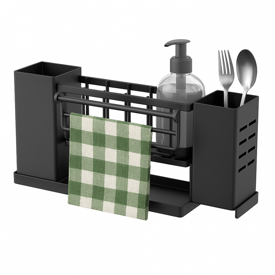 Органайзер для кухонної раковини LY-951, з тримачем для рушника та відсіком для аксесуарів