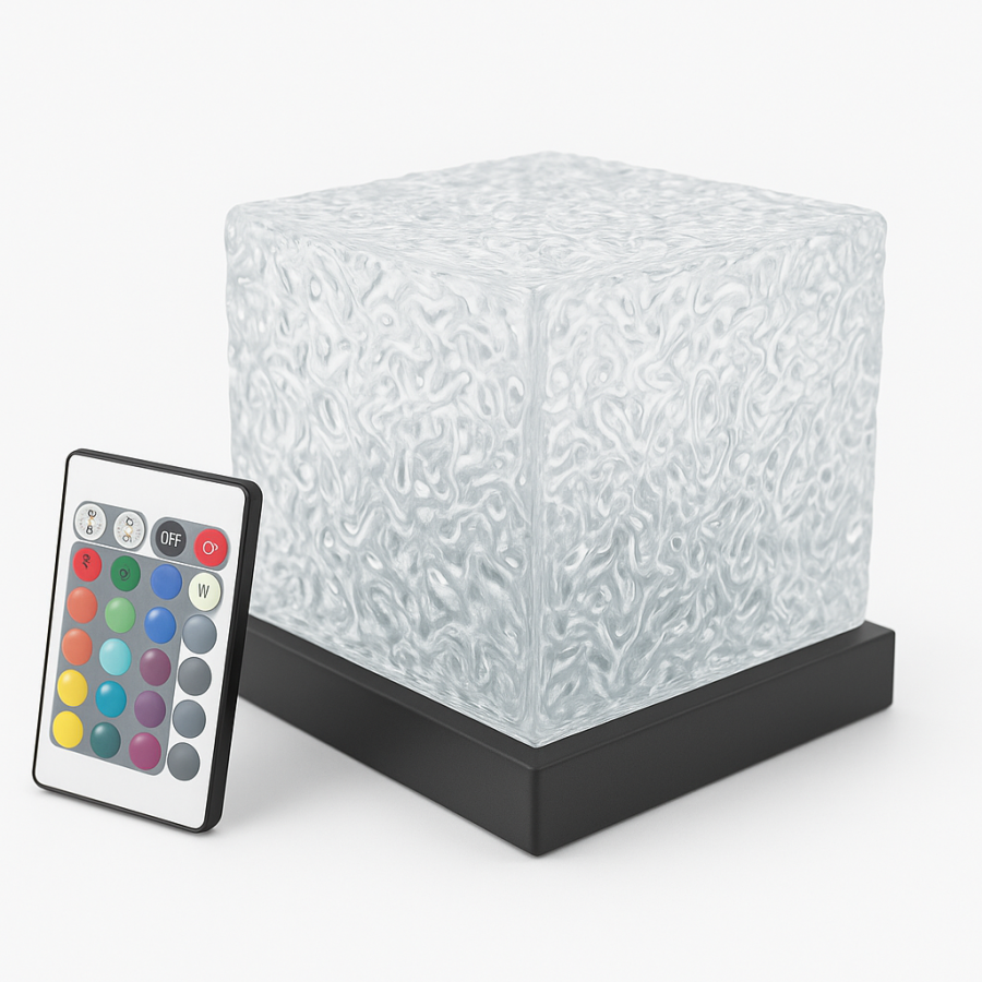 Куб-ночник LED лампа с пультом, декоративный светильник 16 цветов, эффект сияния