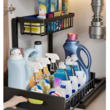 Кухонний стелаж-органайзер Storage Rack для миючих засобів та посуду, дворівневий