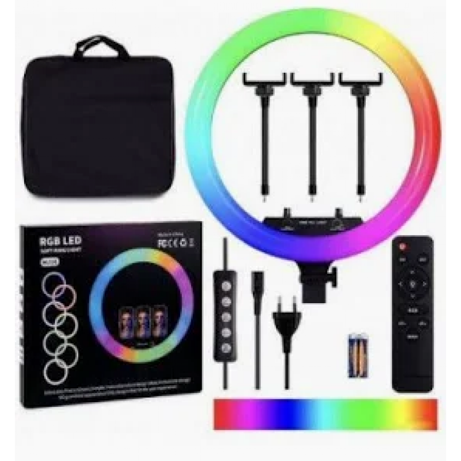 Кольцевая лампа MJ-18, 45 см с 3 держателем для телефона