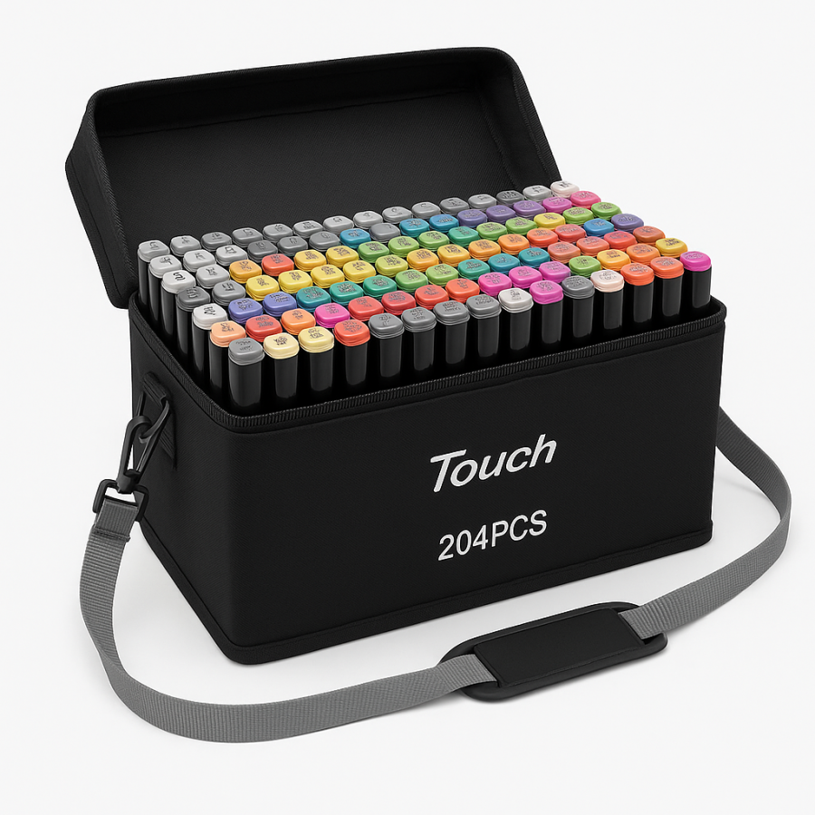Набор маркеров для скетчинга Touch, 204 цвета в кейсе профессиональные спиртовые маркеры