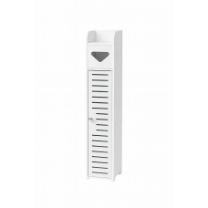 Шафка для ванної кімнати вузька XL-1337, біла, 79×14.5 см, підлогова