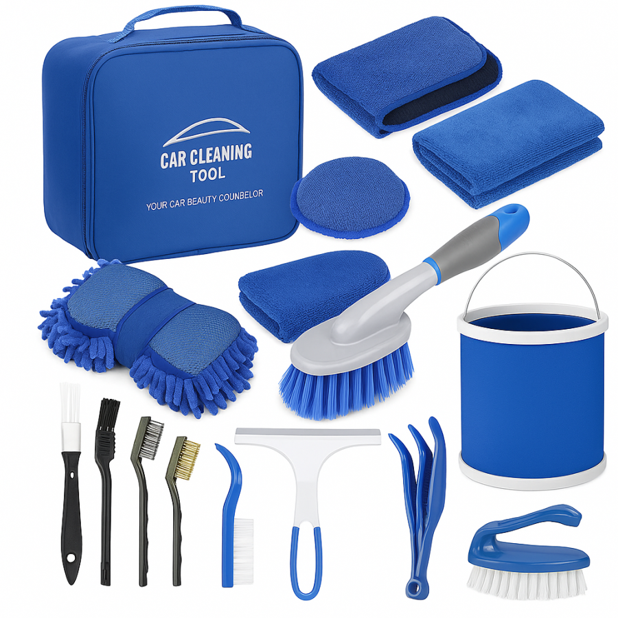 Комплект для мойки и очистки автомобиля CS-003 (16 предметов в сумке)