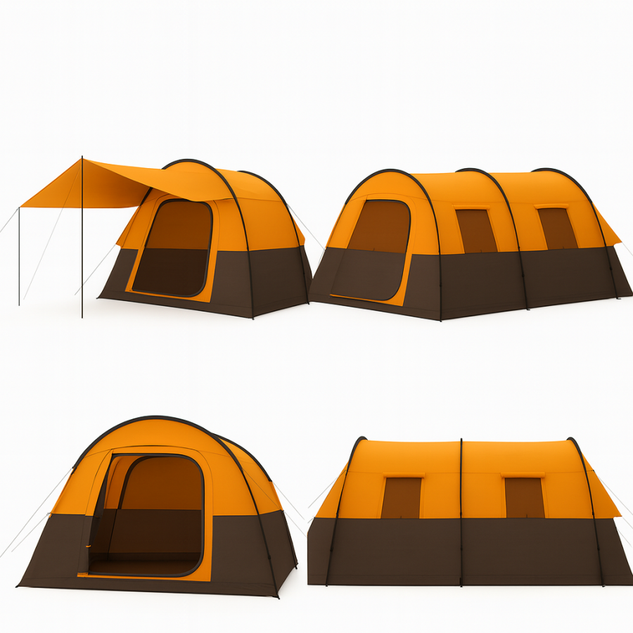 Палатка туристическая 2791 (двухкомнатная, с тамбуром и большим навесом, 490×260×190 см, влагозащита 3000 мм)