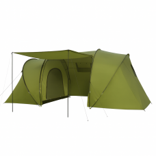 Палатка туристическая 4-х местная ART 2788-B с тамбуром и навесом (2 комнаты, 220×450×185 см)