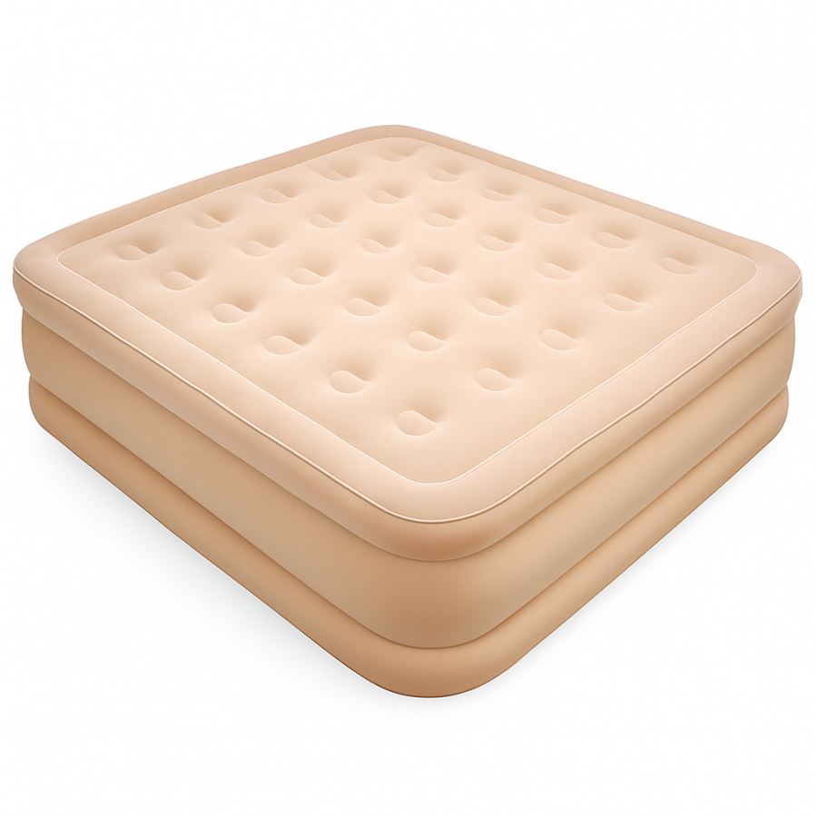 Надувной матрас JR-5063 (200×180×40 см, насос с аккумулятором Type-C, двуспальный)