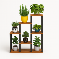 Стойка-полка для цветов CVT-8 с LED подсветкой (8 ярусов, металлический каркас, современный дизайн)