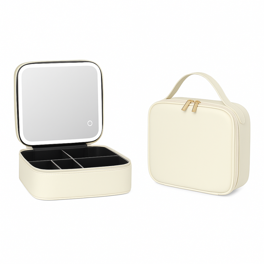 Сумка-органайзер для косметики с зеркалом и LED подсветкой (EVA, переносная косметичка)