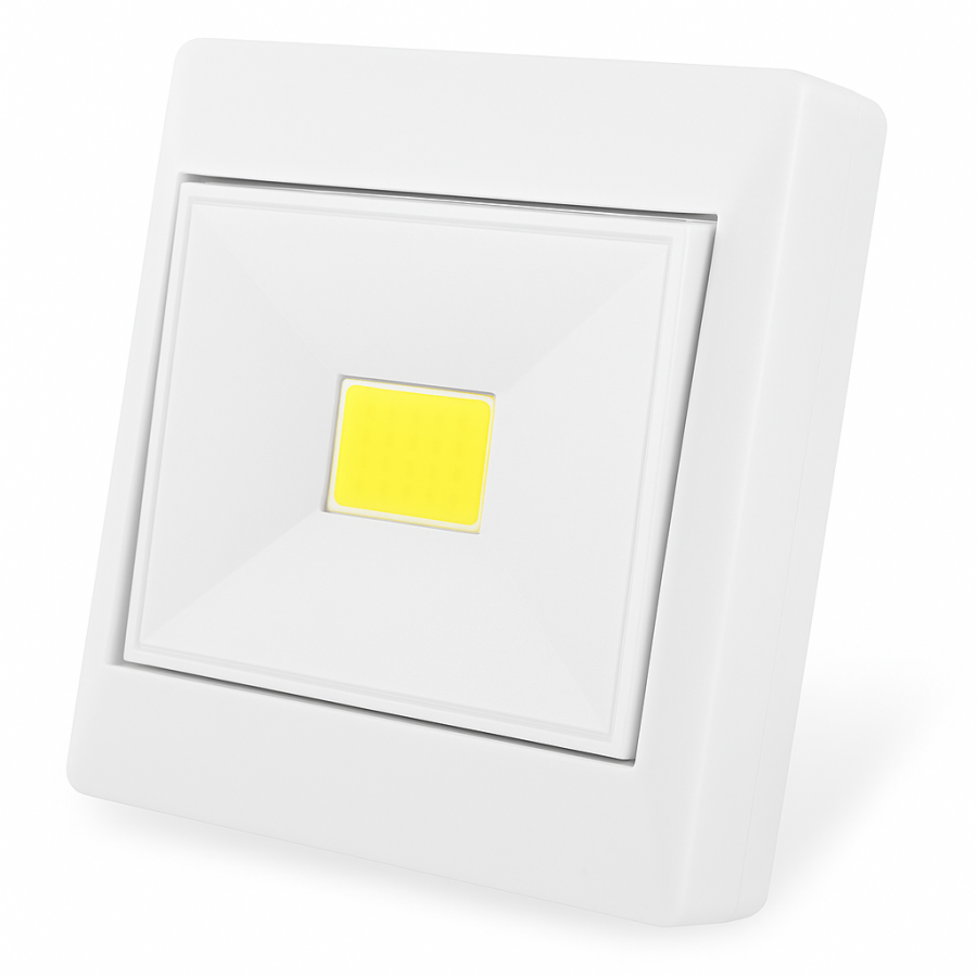 Выключатель-светильник COB LED на батарейках AAA, с магнитом и креплением