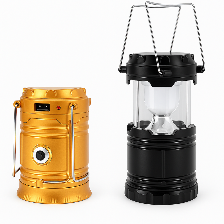 Кемпінговий ліхтар HS-5900T із сонячною панеллю та акумулятором, 1W+6 LED
