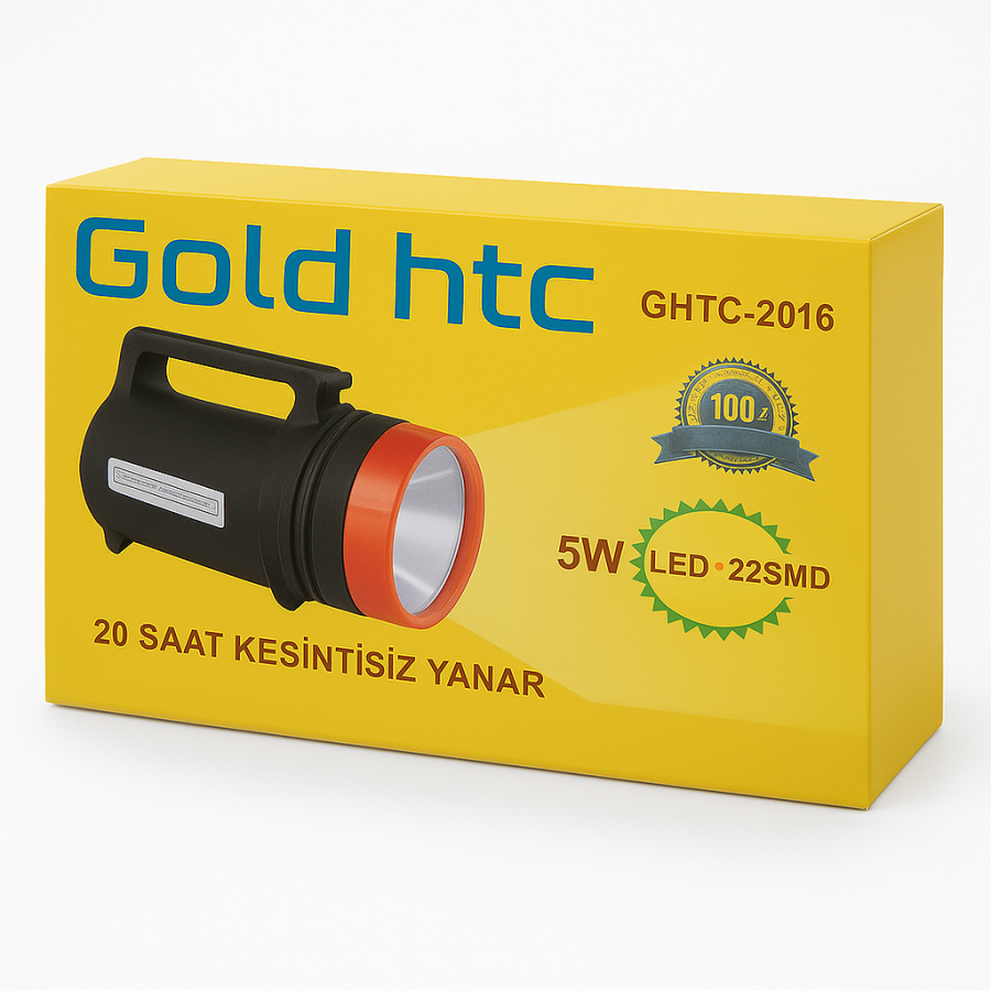 Прожектор-ліхтар Gold HTC GHTC-2016, 5W LED + 22 SMD, акумуляторний