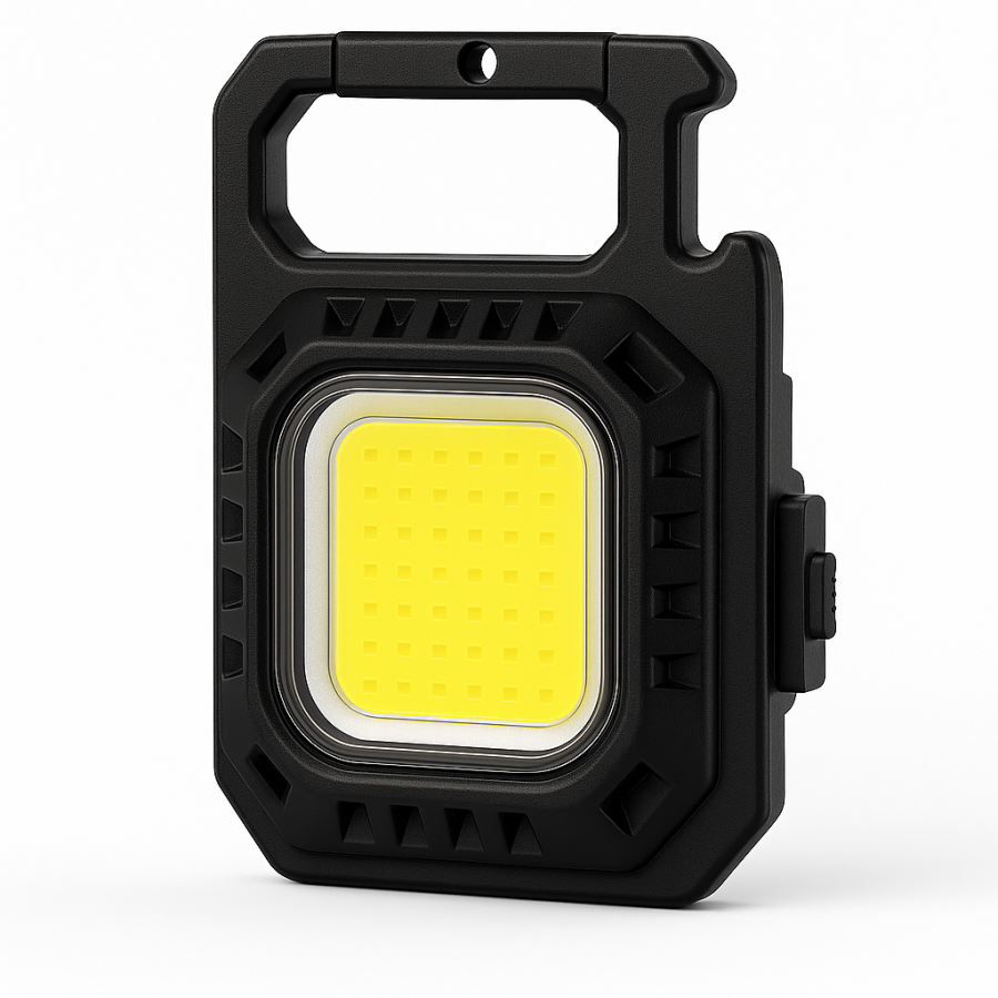 Карманный светильник-брелок COB LED с магнитом и карабином, USB-зарядка